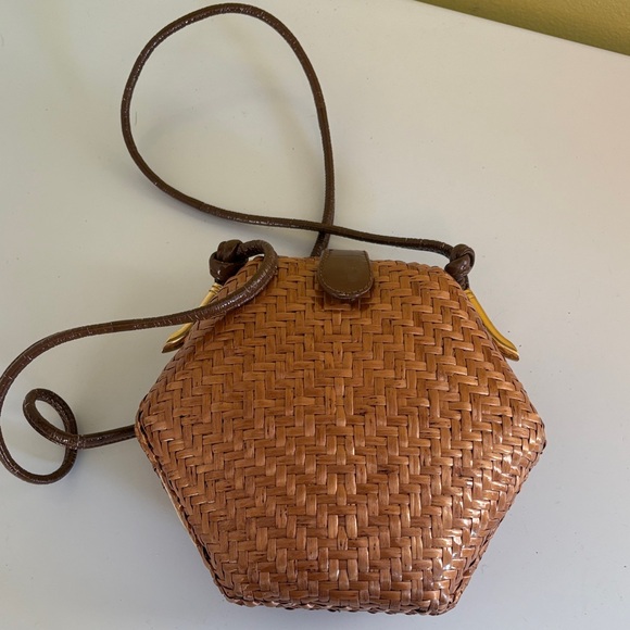 Rodo Vintage Woven Wicker SnapTop Shoulder Bag Crossbody - Picture 1 of 11
